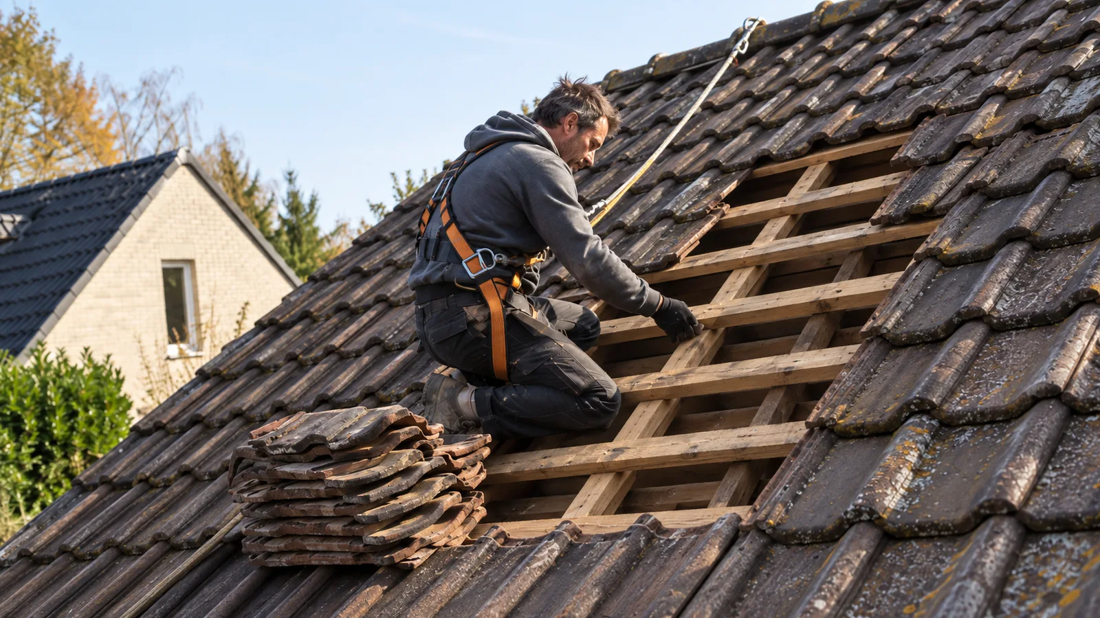 Dakrenovatie met verwijdering van dakpannen